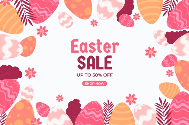 Flat easter sale illustration