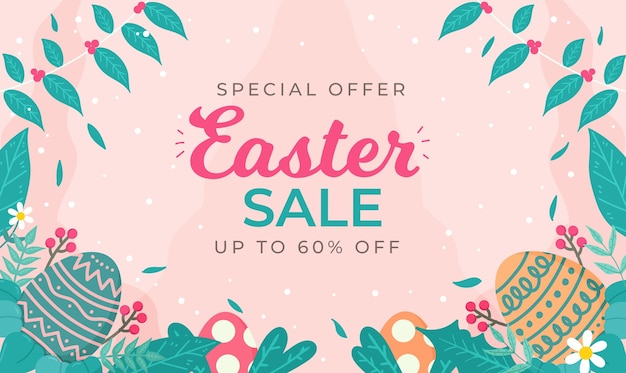 Free vector flat easter sale illustration