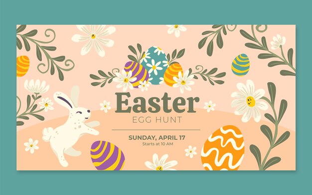 Free vector flat easter social media promo template