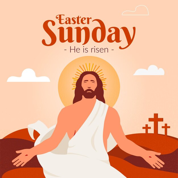 flat easter sunday illustration