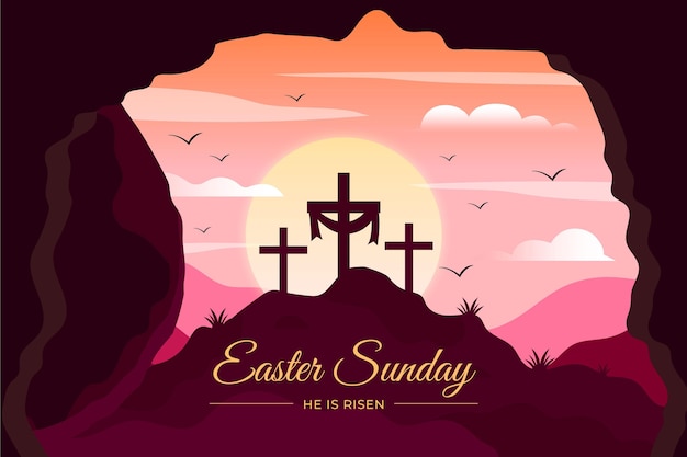 Flat easter sunday illustration