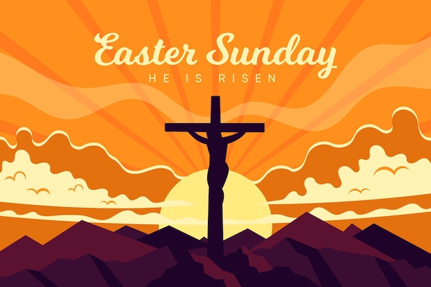 Flat easter sunday illustration