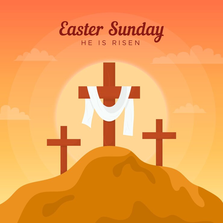 मुफ़्त वेक्टर flat easter sunday illustration