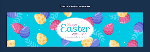 Flat easter twitch banner