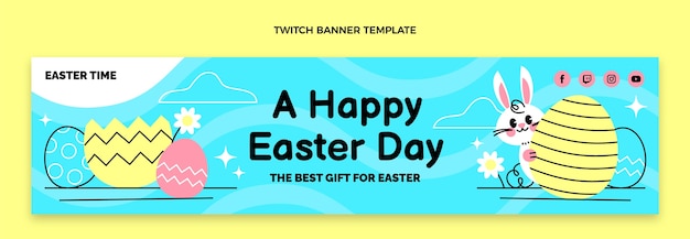 Flat easter twitch banner