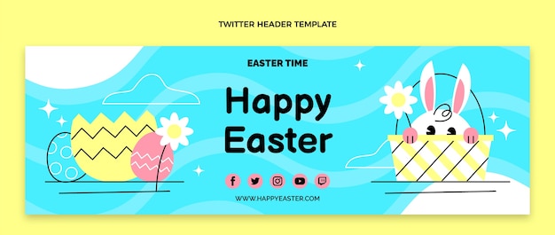 Intestazione twitter di Pasqua piatta
