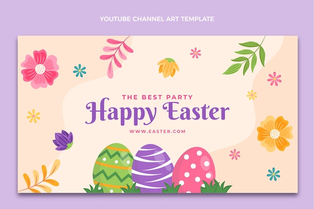 Free vector flat easter youtube channel art