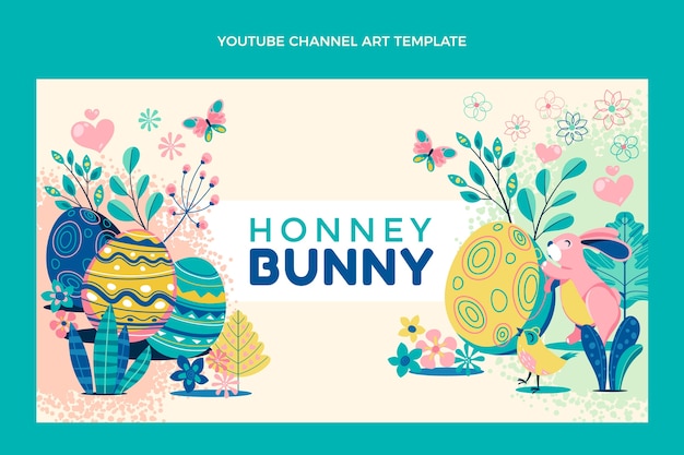 Free vector flat easter youtube channel art