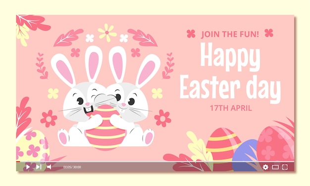 Free vector flat easter youtube thumbnail