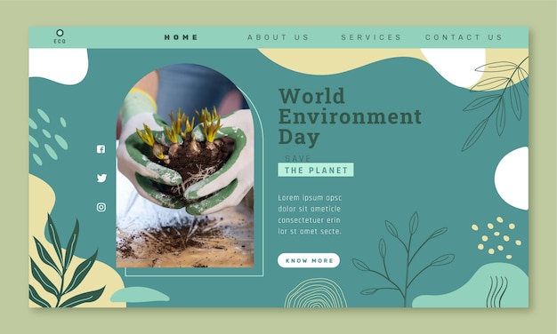 Шаблон целевой страницы плоской экологии и охраны окружающей среды