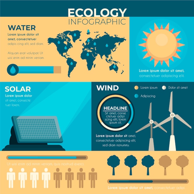 Concetto di infografica piatto ecologia