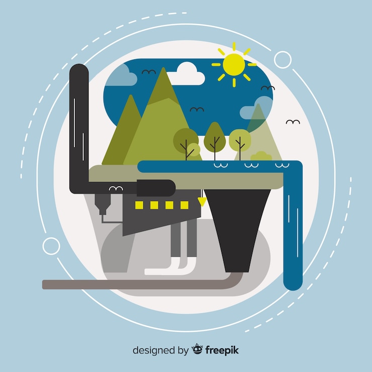 Free Vector flat ecosystem and pollution concept