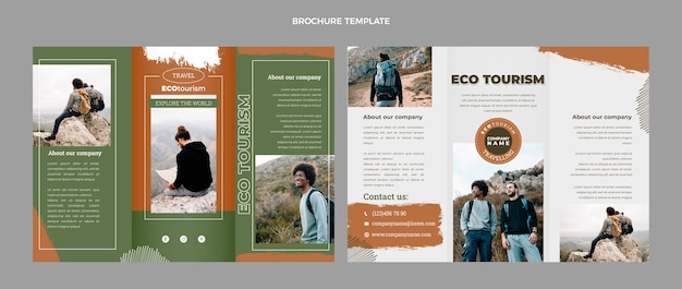 Modello di brochure di ecoturismo piatto