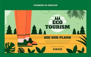 Free vector flat ecotourism social media promo template