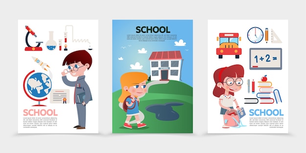 Flat education posters 