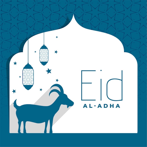 Vettore gratuito fondo piatto del festival di eid al adha bakrid