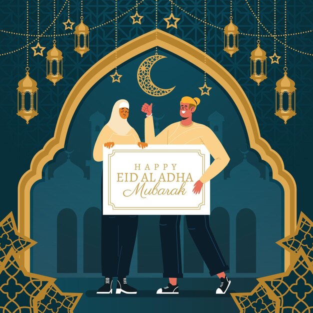 Flat eid al-adha illustration