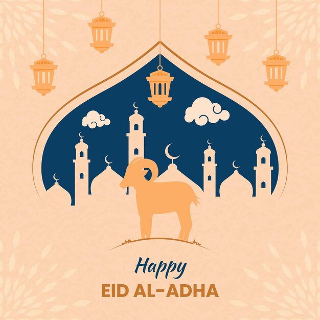 Flat eid al-adha illustration