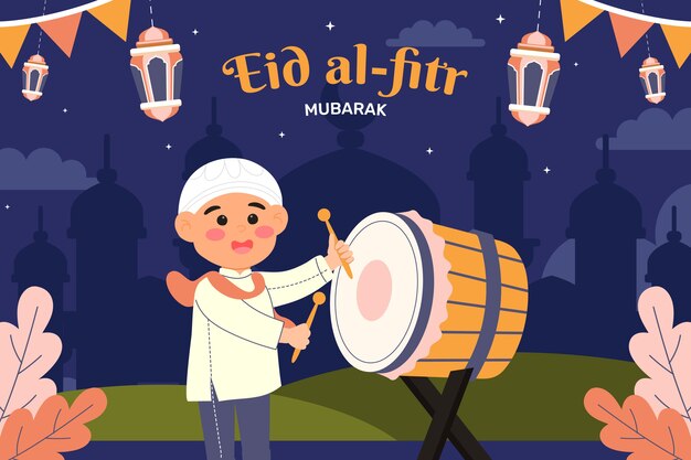 Flat eid al-fitr background