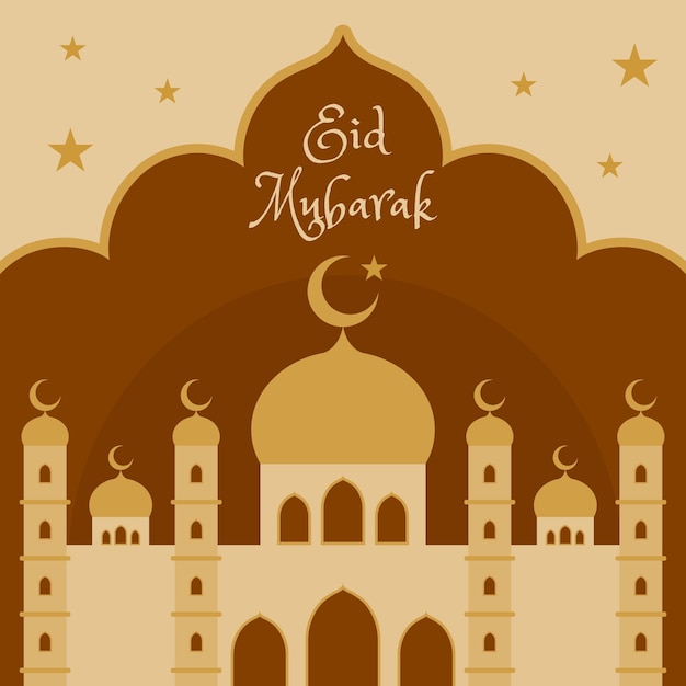 Piatto eid al-fitr - eid mubarak illustrazione