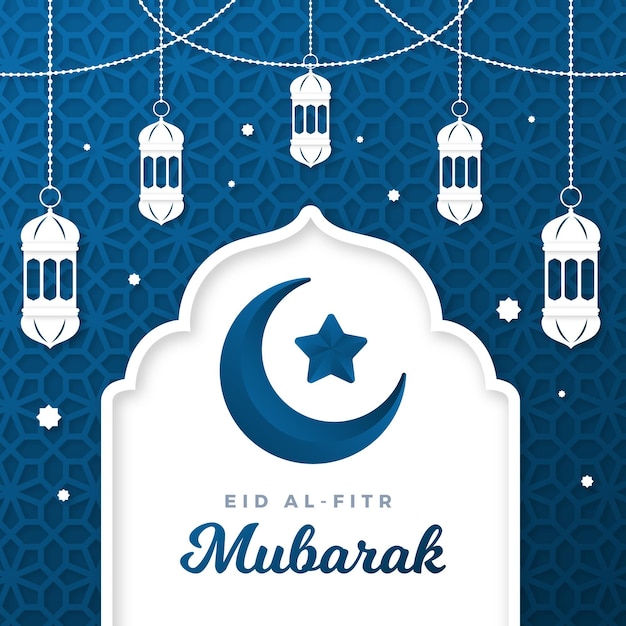 Flat eid al-fitr-eidmubarakイラスト