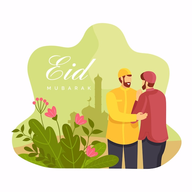 Flat eid al-fitr illustration
