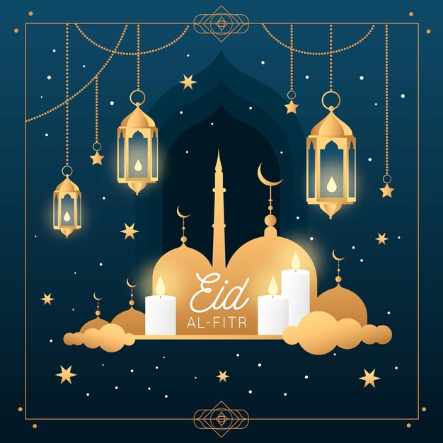 Flat eid al-fitr 일러스트