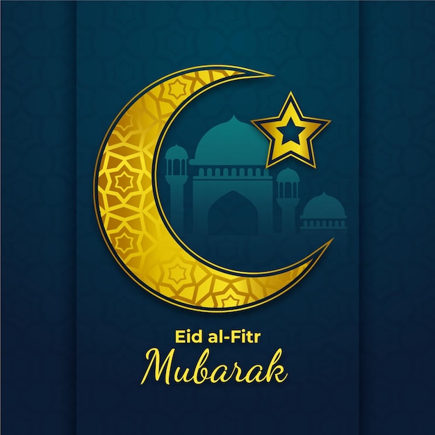 Flat eid al-fitr illustration