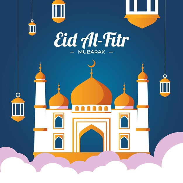 Flat eid al-fitr 일러스트