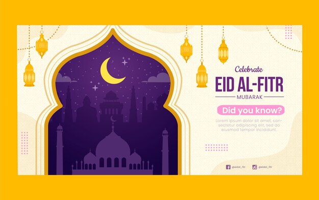 Flat eid al-fitr social media post template