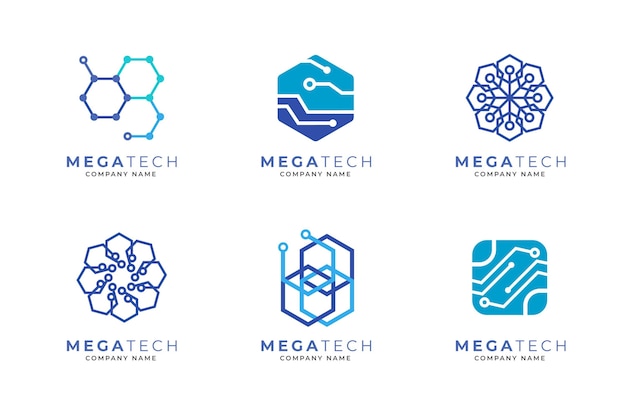 Free vector flat electronics logo collection