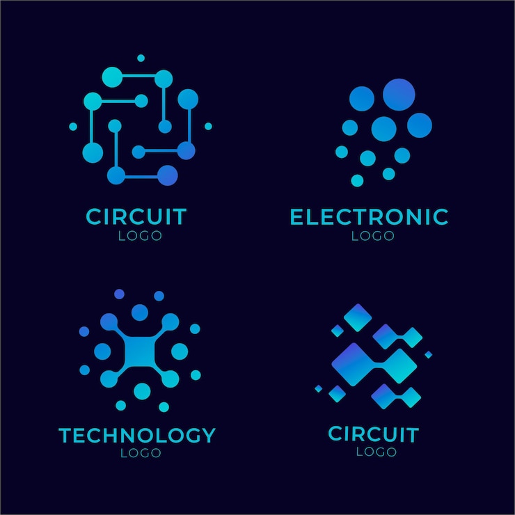 무료 Vector 플랫 전자 로고 컬렉션