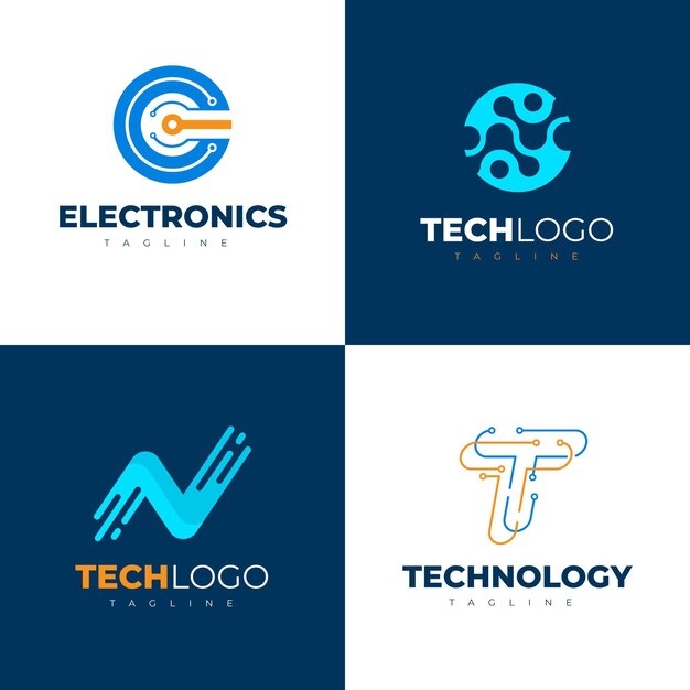 Flat electronics logos pack