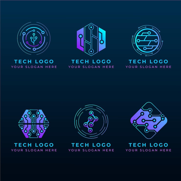 Free Vector flat electronics logos set
