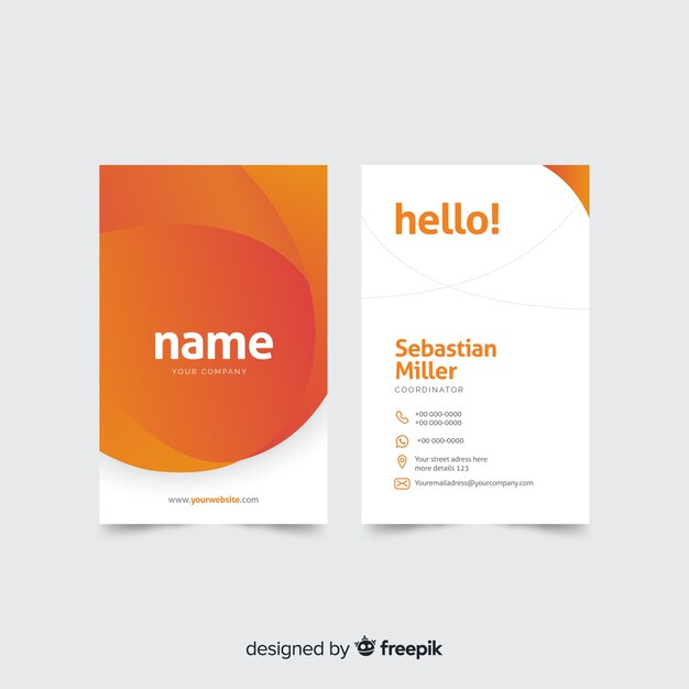 Flat elegant business card template