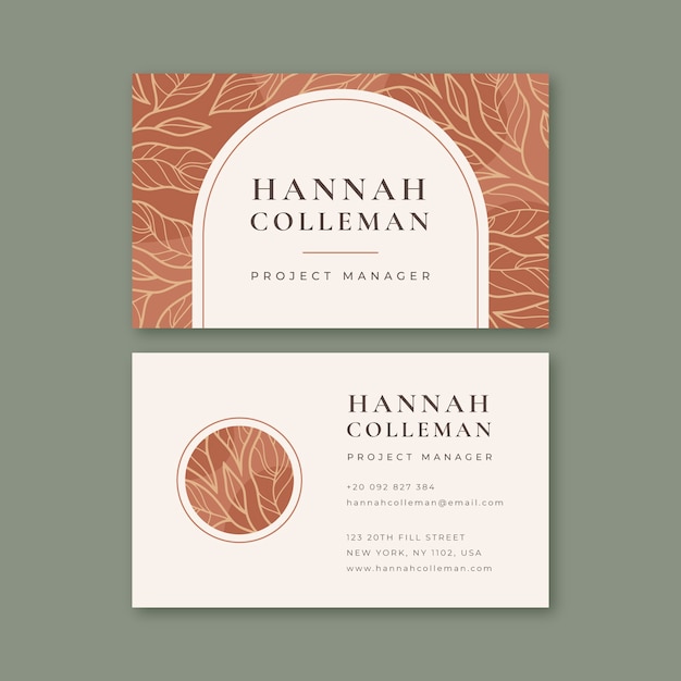 Free vector flat elegant double-sided horizontal business card template