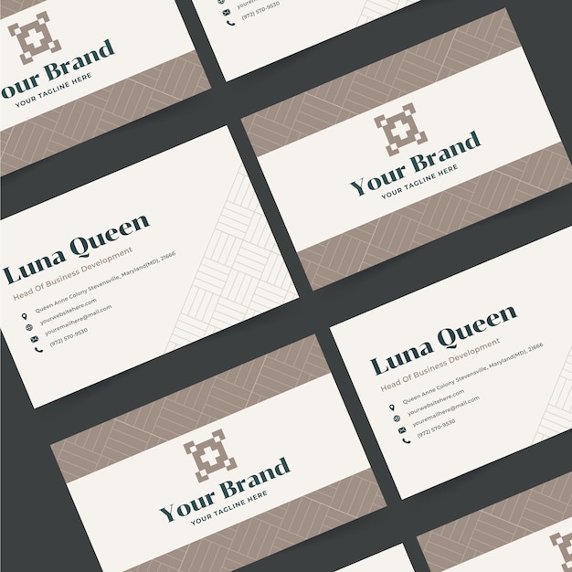 Flat elegant double-sided horizontal business card template