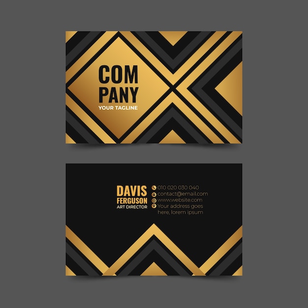 Flat elegant horizontal business card template