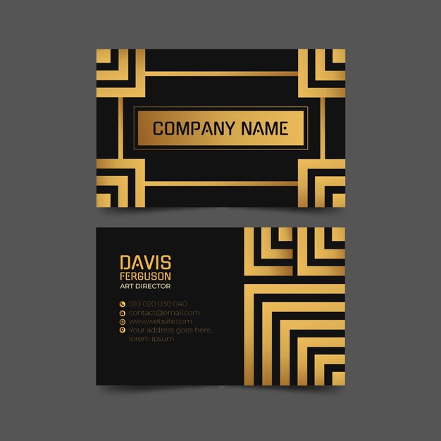 Flat elegant horizontal business card template