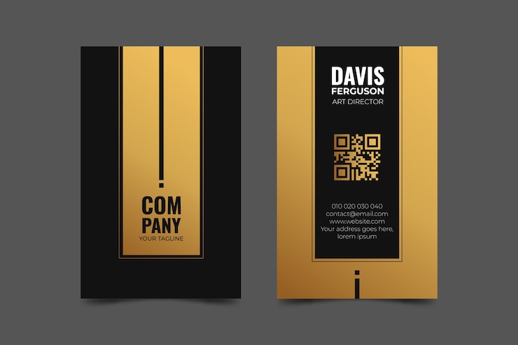 Free Vector flat elegant vertical business card template
