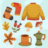 Free vector flat elements collection for autumn celebration