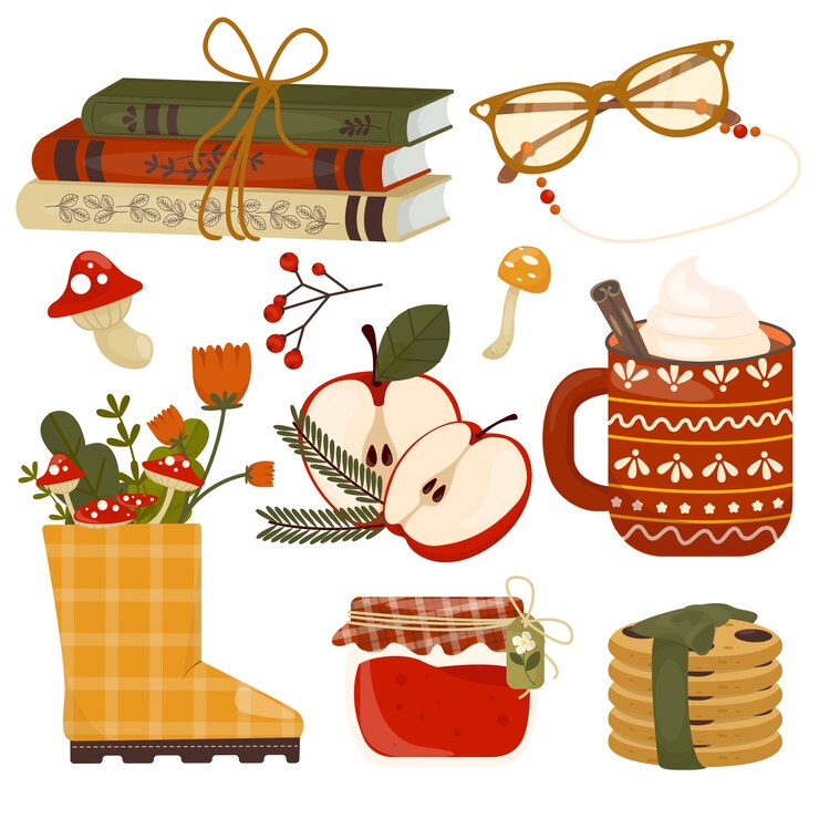 Free Vector flat elements collection for autumn celebration