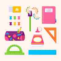 Free vector flat elements collection for back to school event