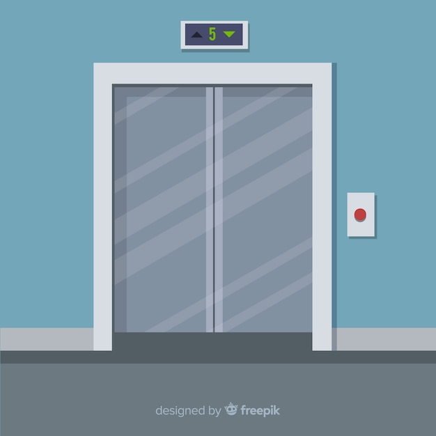 Free vector flat elevator doors closed