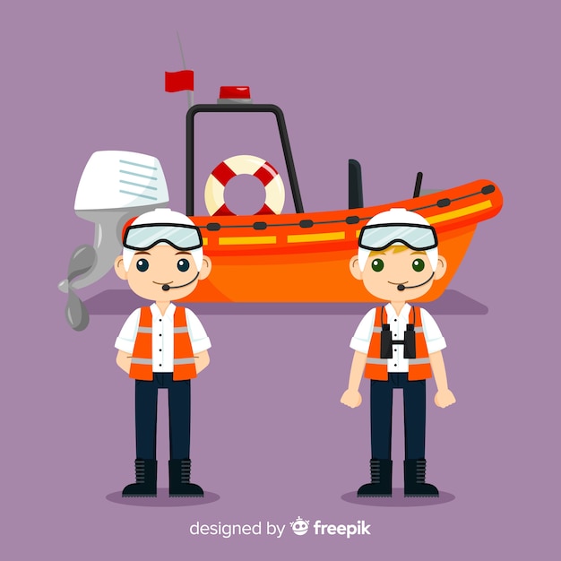 Free vector flat emergency team