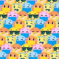 Free vector flat emoji with face mask pattern