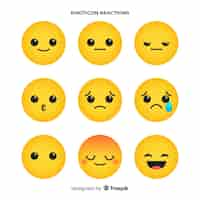 Free vector flat emoticon reaction collectio