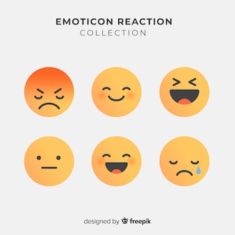 Emoticon piatto reazione collectio