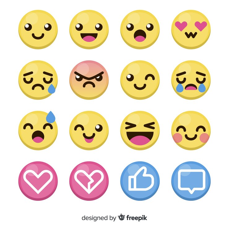 Free Vector flat emoticon reaction collectio