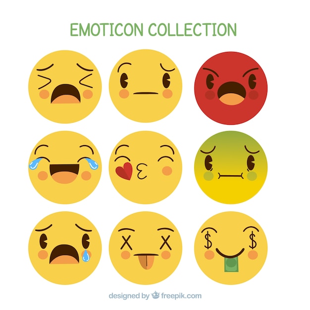 Плоская коллекция эмоций